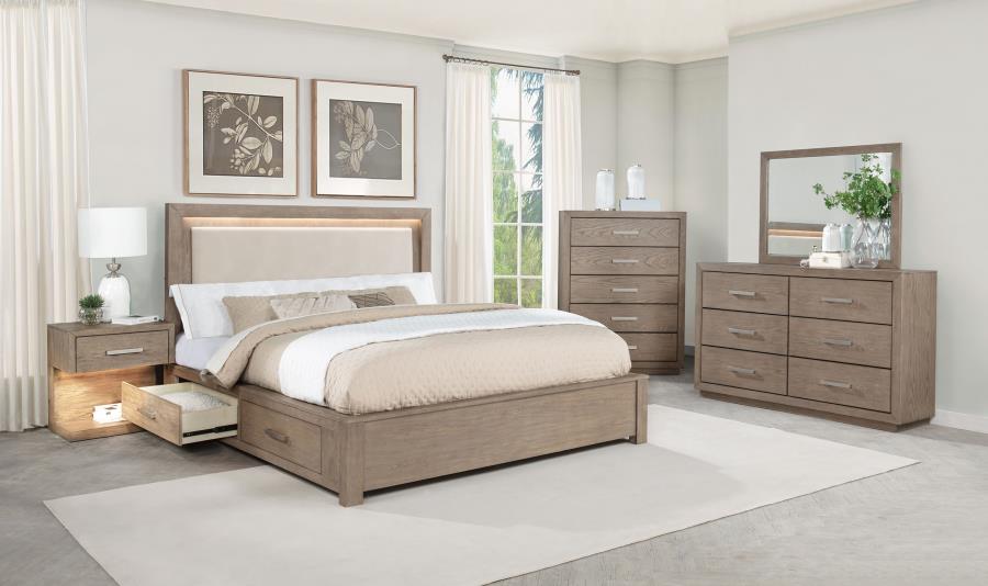 Kenora LED Storage Bed Barley Brown Kenora LED Storage Bed Barley Brown