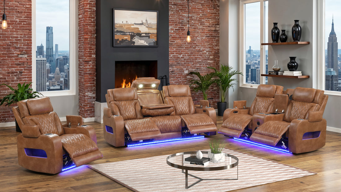 【らいおん】searoomlynn collab パッドinフリル2way S2024 Skyline (Brown) power reclining set