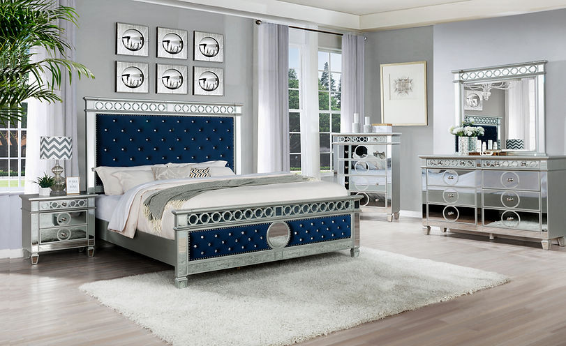 bedroom dresser blue Kahanuola 52.75'' W 6-Drawer Blue Dresser by CC & L SALES GROUP LLC