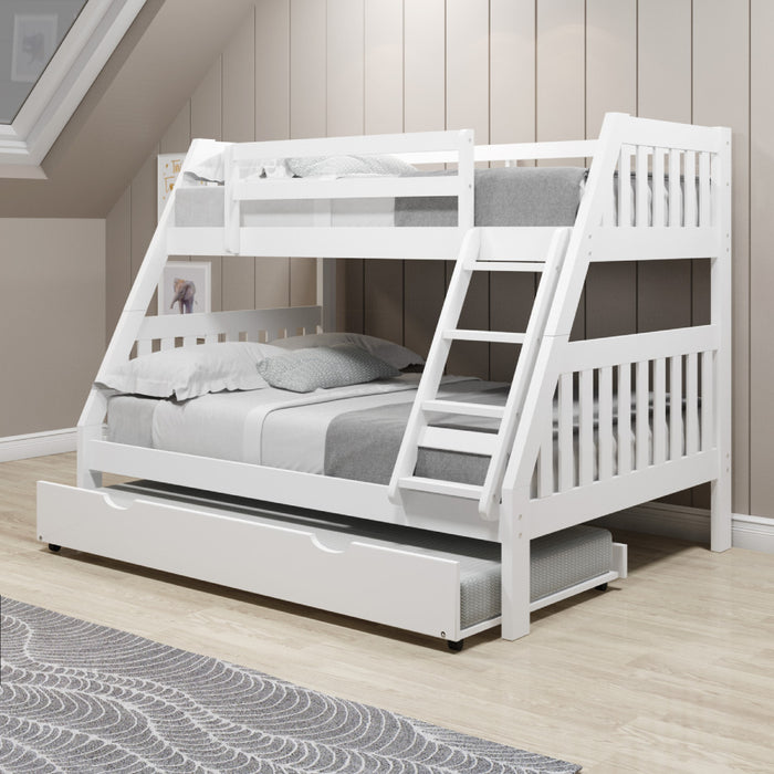 DONCO 1018 TWIN/FULL MISSION BUNK BED WHITE
