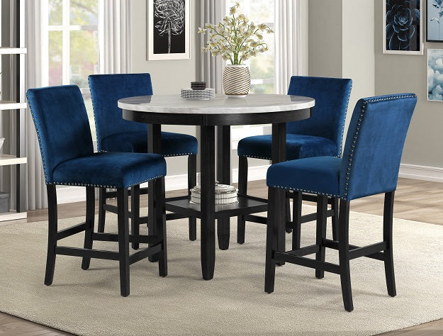 1715-42RD-BLUE LENNON BLUE ROUND COUNTER HEIGHT DINING SET
