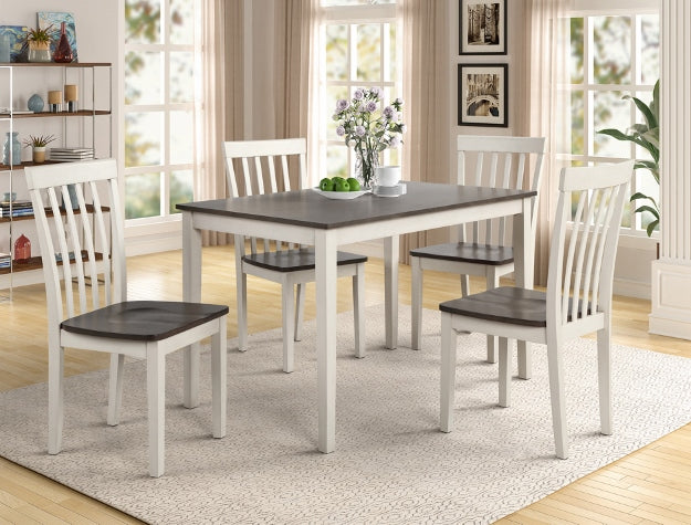 2182SET-WH/GY BRODY 5 PCS DINETTE WHITE/GREY