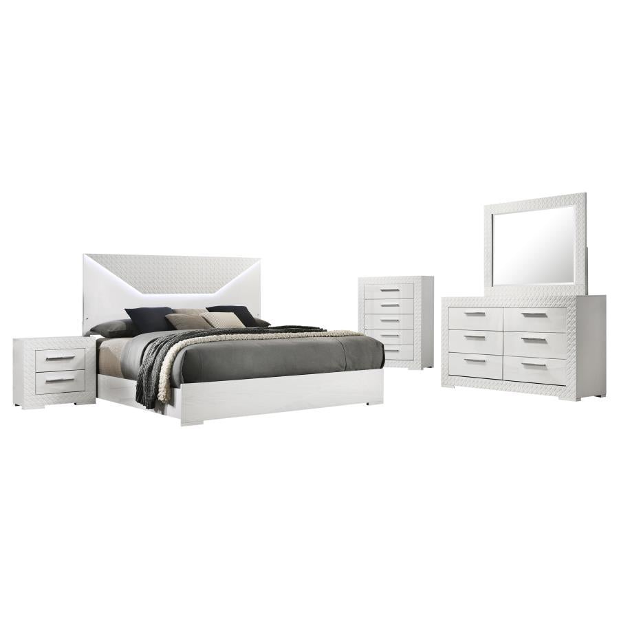 Ives Bedroom Set White High Gloss