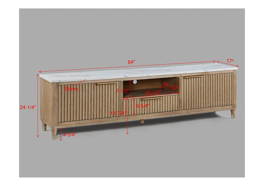 B1450-9 KARA TV STAND-CERUSED NATURAL