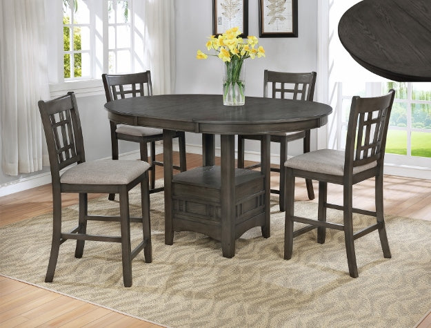 2795GY-5PCS HARTWELL GREY COUNTER HEIGHT DINING SET