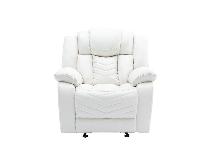 S2021 Lucky Charm (White) 3 Piece Reclining Set