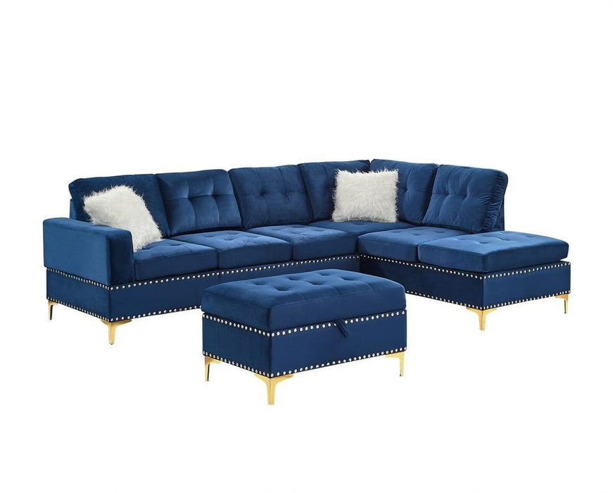 S123 Joy sectional and ottoman (Blue)