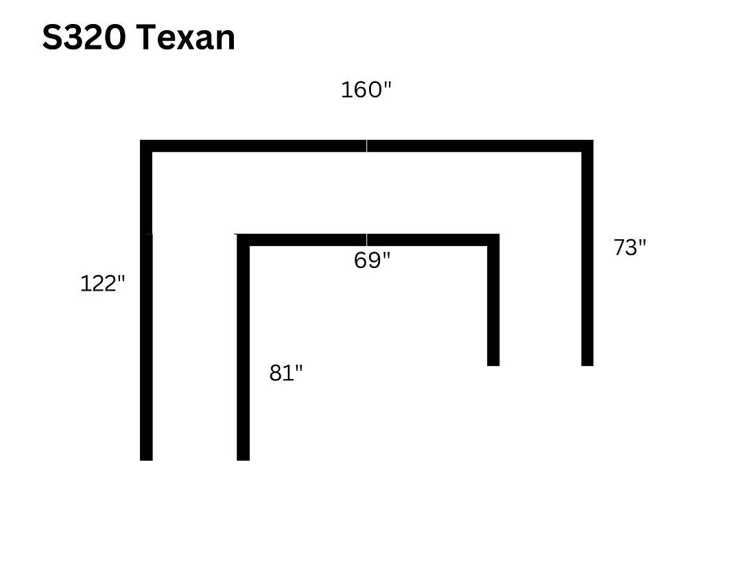 S320 Texan 4pcs Sectional (Chocolate)