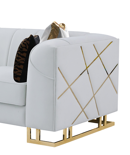 S901 Designer (Off-White) sofa and loveseat