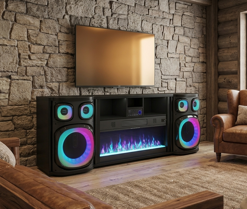 A-F16 Party On (Black) tv stand