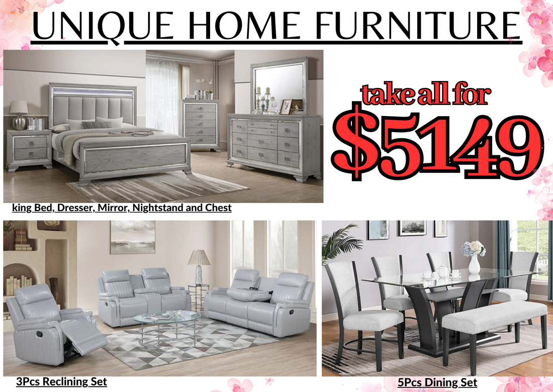 3 Room Package | Bedroom, Dining, and Reclining Living