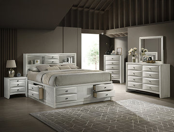 B4255 Emily storage white bedroom set