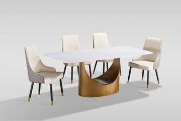 D1576 Roxy (White/Bronze) dining set