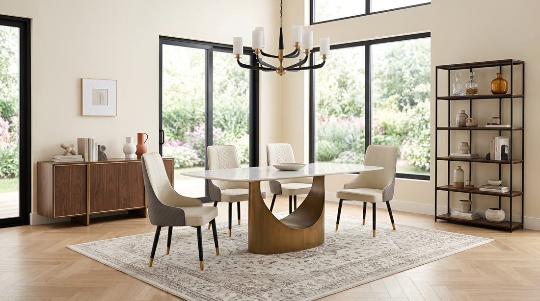 D1576 Roxy (White/Bronze) dining set