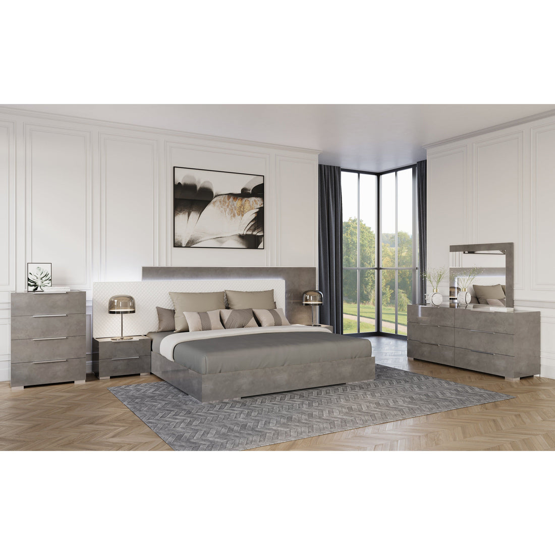 Fabiana Italian bedroom  Collection (Grey)