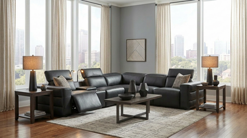 MI-2520 Holly (Black) 6pcs power reclining sectional