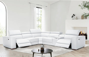 MI-633 Picasso II 7pcs White (3 Power recliners)