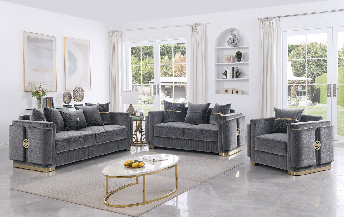 S1001 Capri (Grey) sofa loveseat