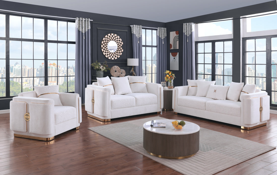 S1001 Capri (White) sofa loveseat