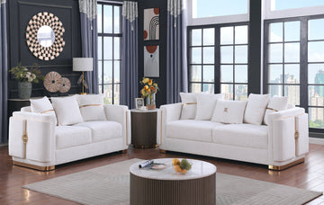 S1001 Capri (White) sofa loveseat