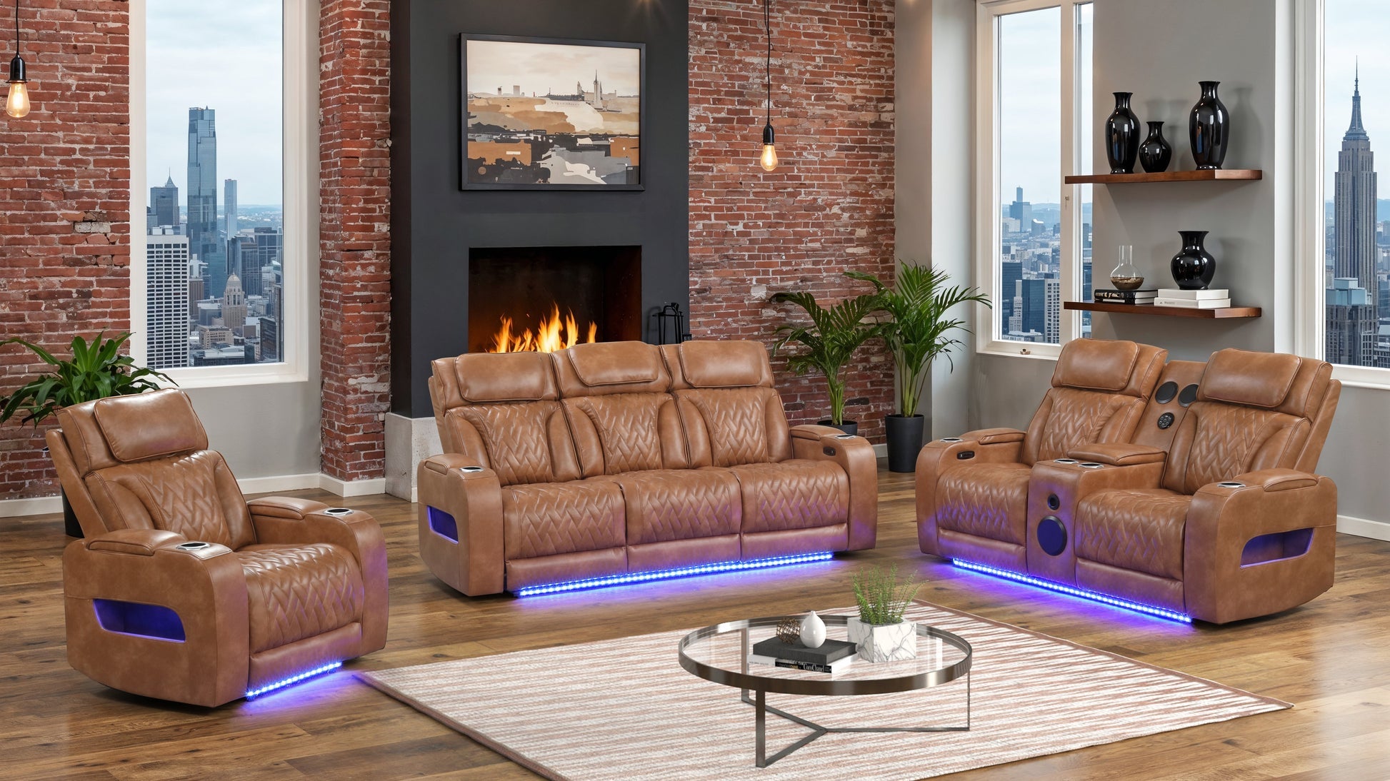 S2024 Skyline (Brown) power reclining set