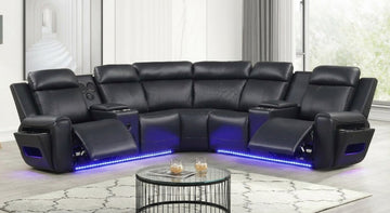S3550 Galaxy Power (Black) reclining sectional