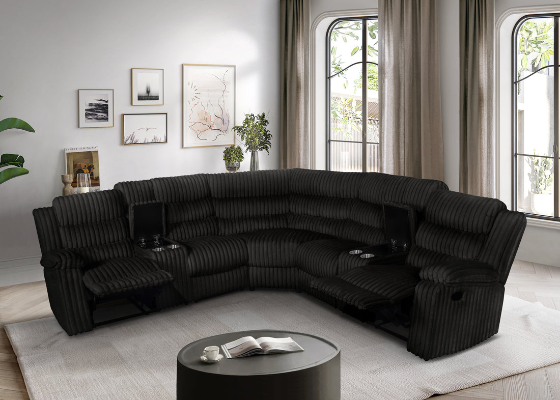 S3672 Calantha (Black) reclining sectional