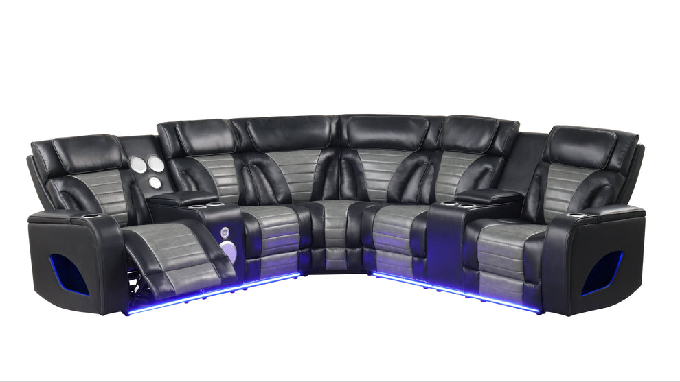 S4201 Robin (Black) reclining sectional