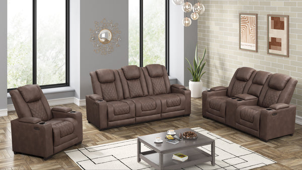 S4306 Rima (Brown) 3pcs power reclining set