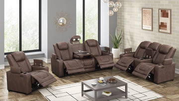 S4306 Rima (Brown) 3pcs power reclining set