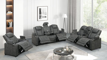 S4306 Rima (Dark Grey) 3pcs power reclining set