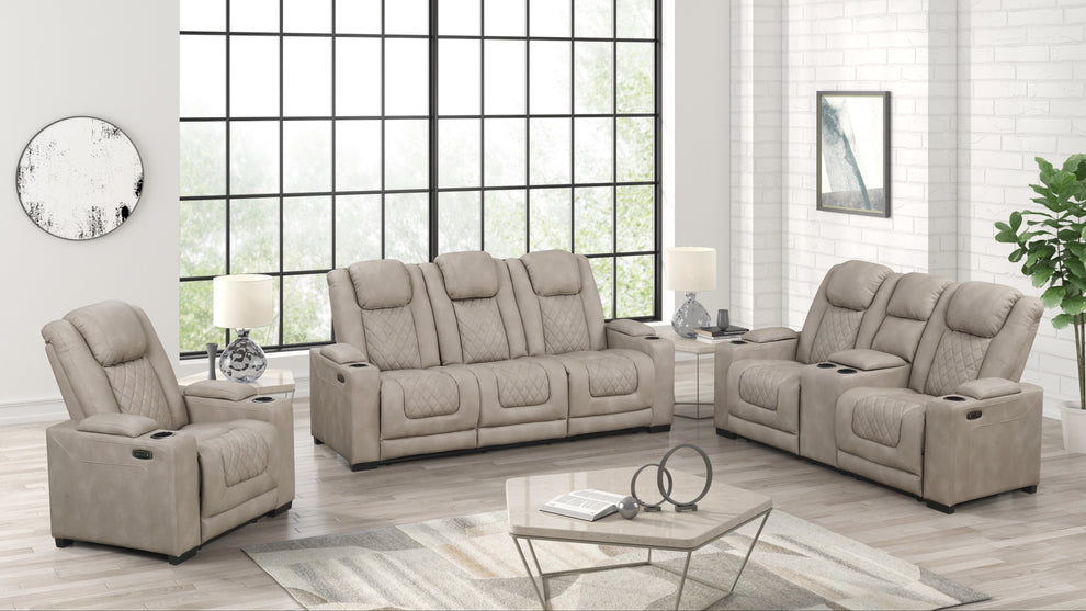 S4306 Rima (Light Grey) 3pcs power reclining set