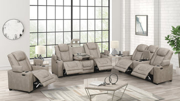 S4306 Rima (Light Grey) 3pcs power reclining set