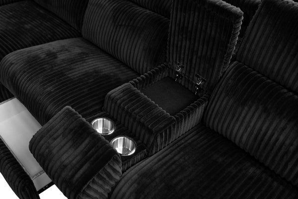 S7033 Yash (Black) reclining sectional