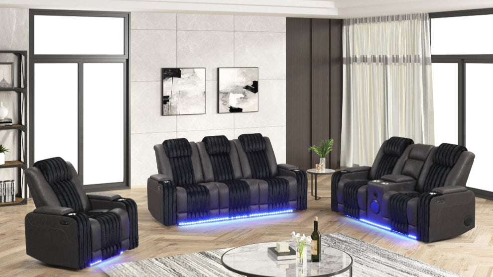 S4225 Lita (Black) power reclining set