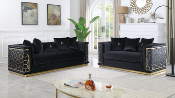 S1015 Stella (Black) sofa loveseat