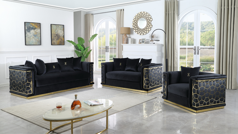 S1015 Stella (Black) sofa loveseat