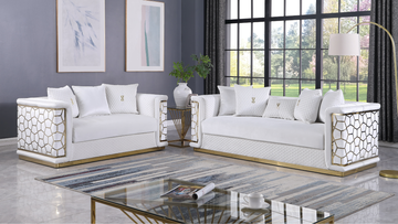 S1015 Stella (White) sofa loveseat
