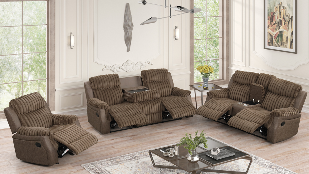 S4230 Willow (Brown) 3pcs reclining set