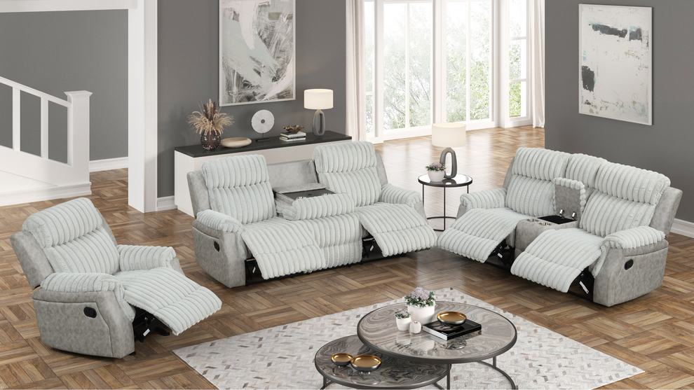S4230 Willow (Grey) 3pcs reclining set
