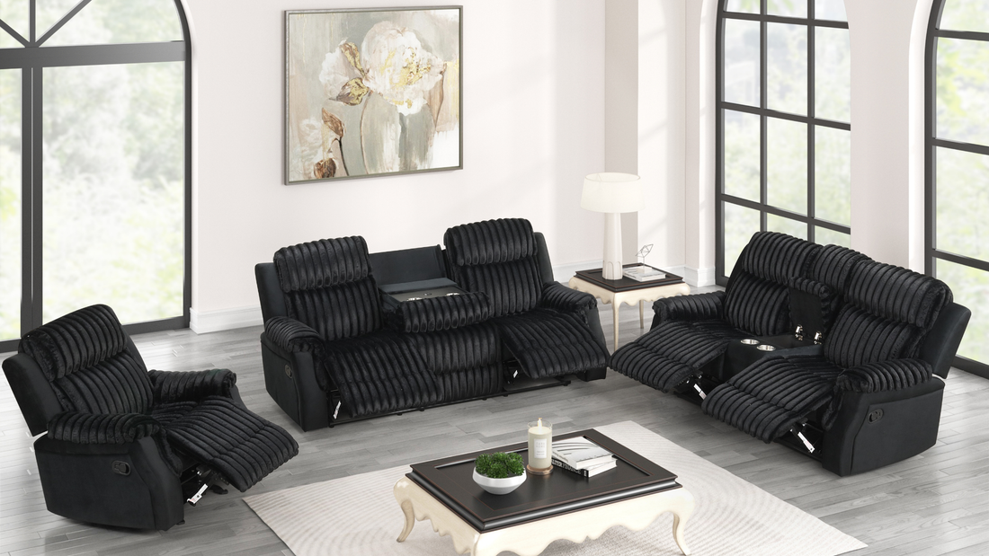 S4230 Willow (Black) 3pcs reclining set