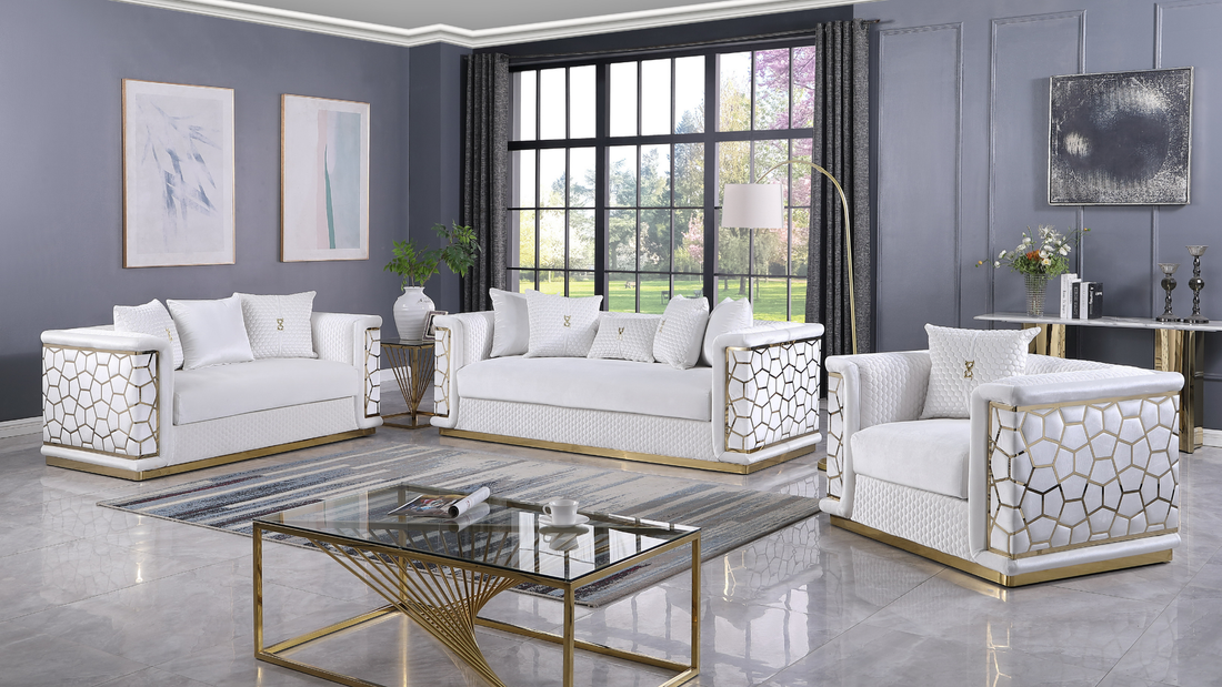 S1015 Stella (White) sofa loveseat