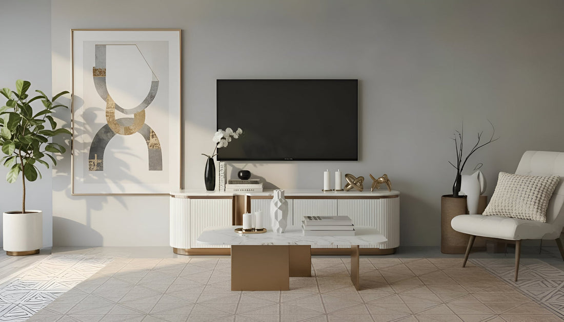 Valente TV Console (Cream White)