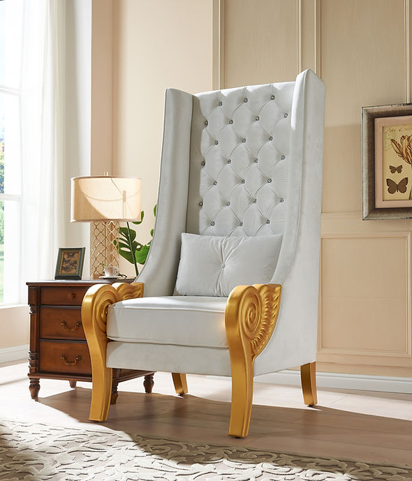 A-CH02 Throne 62.5" Tall (White) chair