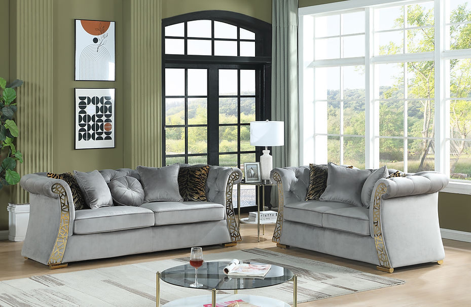 S1600 Curamo (Grey) sofa and loveseat