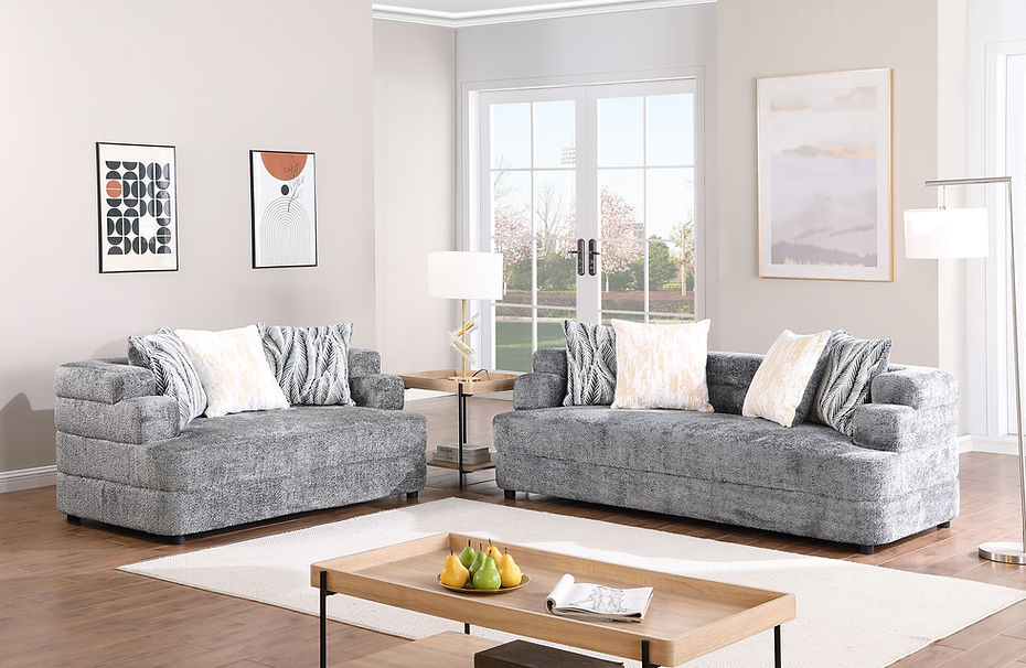 S1400 Stepso (Charcoal) sofa and loveseat