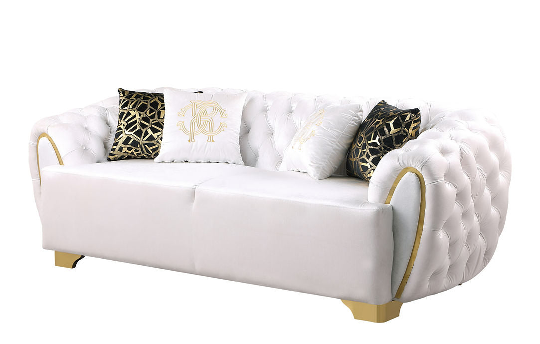 S2004 Mila sofa and loveseat (White)