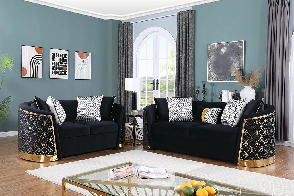 S3800 Athena (Black) sofa loveseat