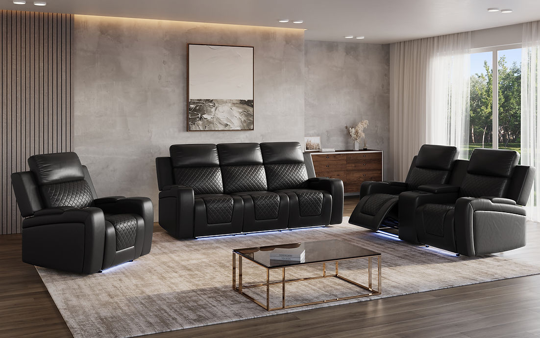 S4306 Rima (Brown) 3pcs power reclining set