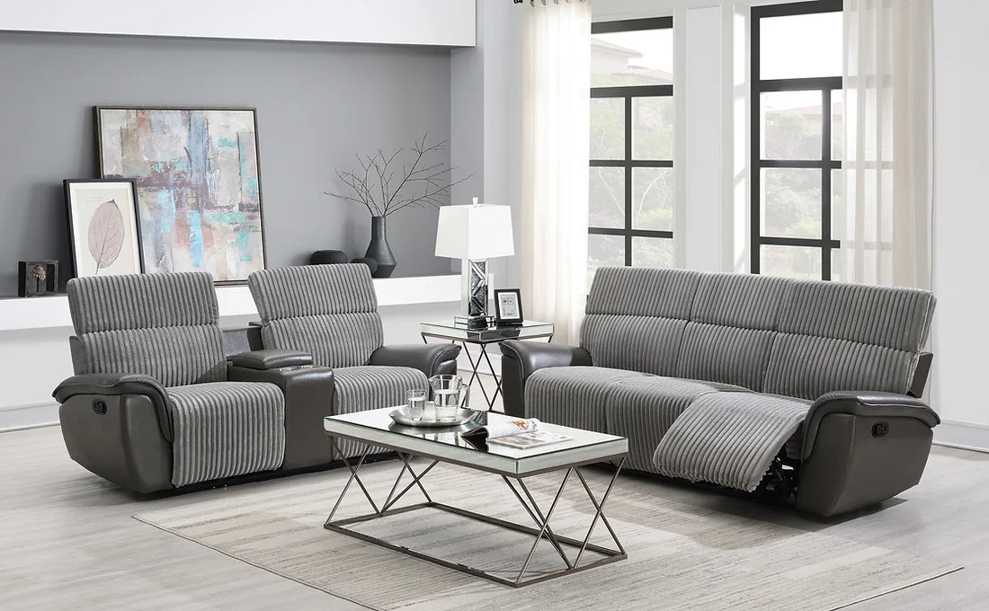 S9112 Twist (Grey) 3pcs reclining set